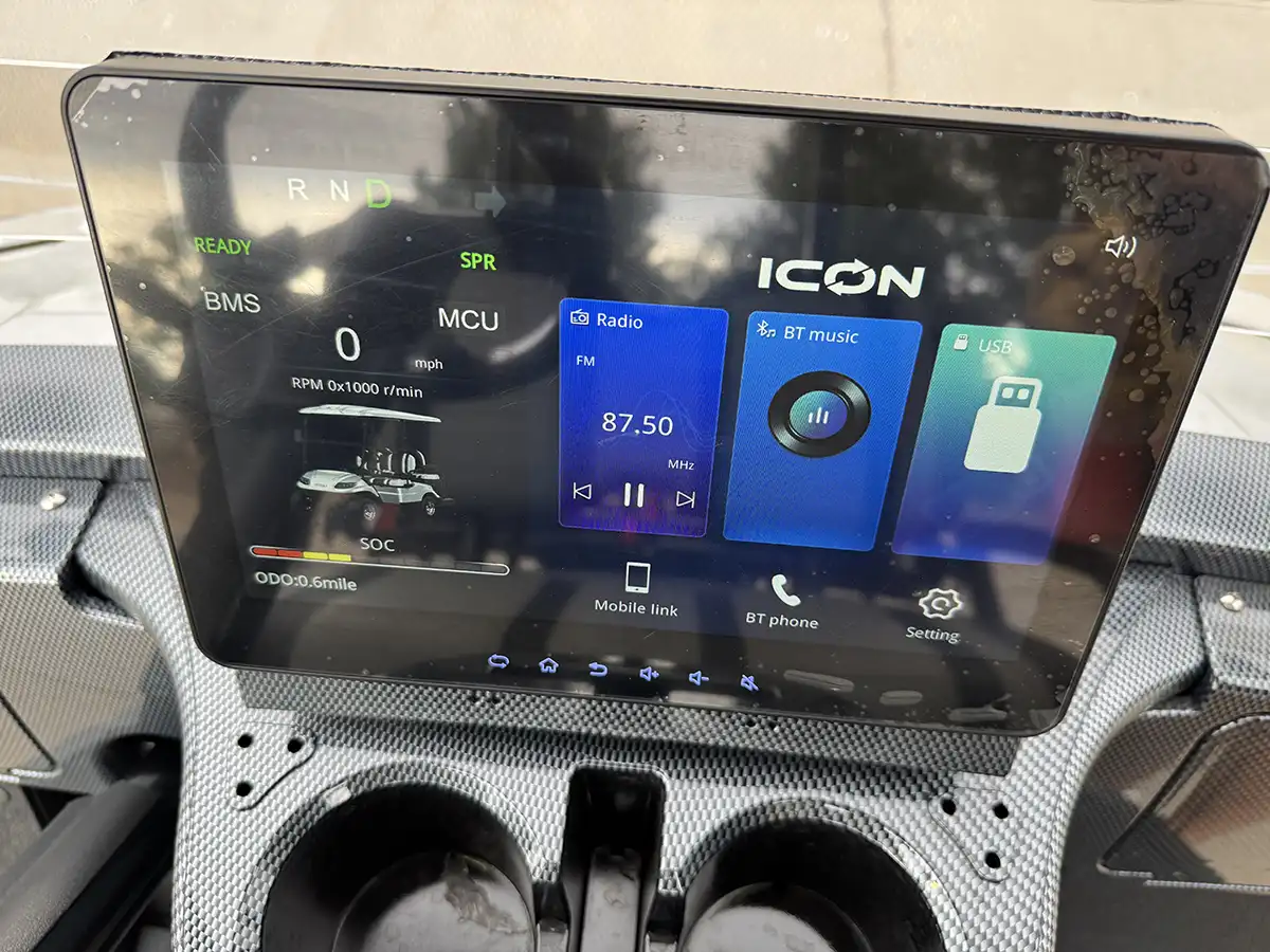 icon i40l golf cart display screen
