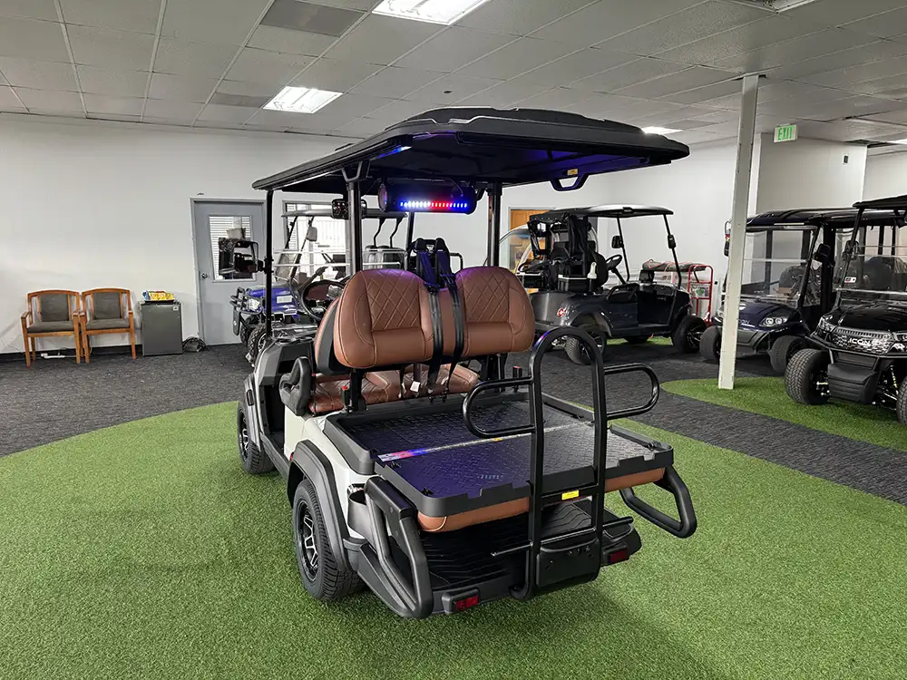 2026 icon i40x white golf cart rear flat bed