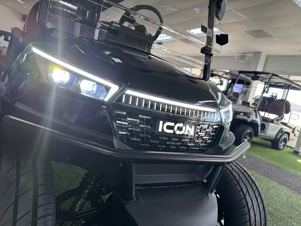 2026 icon i60lx golf cart black led headlights
